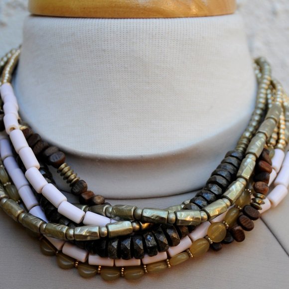 Chico's Earthtone Multi Strand Necklace - Picture 2 of 4